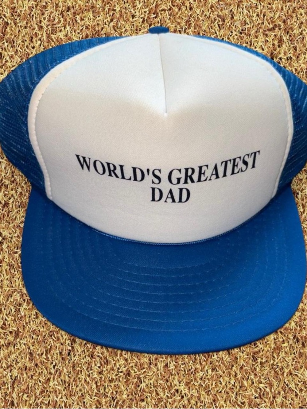 World's Greatest Dad Blue & White Trucker Hat